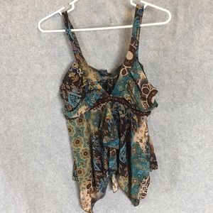 Beautiful brown and blue tank